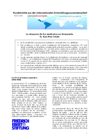 La situación de los sindicatos en Venezuela