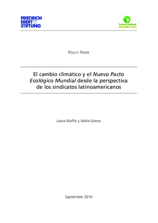 El cambio climático y el Nuevo Pacto Ecológico Mundial desde la perspectiva de los sindicatos latinoamericanos