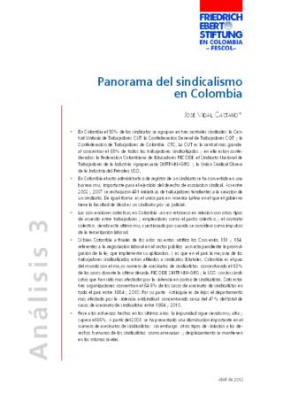 Panorama del sindicalismo en Colombia