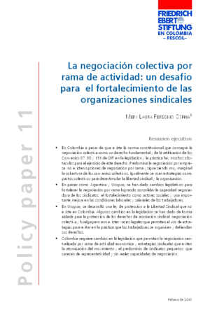 La negociación colectiva por rama de actividad