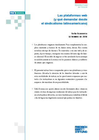 Las plataformas web (y qué demandar desde el sindicalismo latinoamericano)