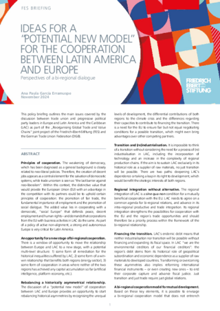 Ideas for a "potential new model" for the cooperation between Latin America and Europa