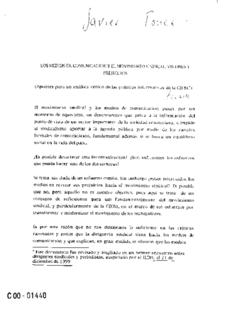 Los medios de comunicación y el movimiento sindical