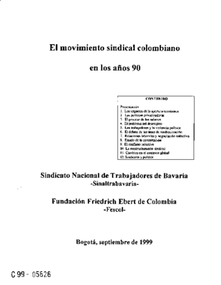 El movimiento sindical colombiano en los años 90